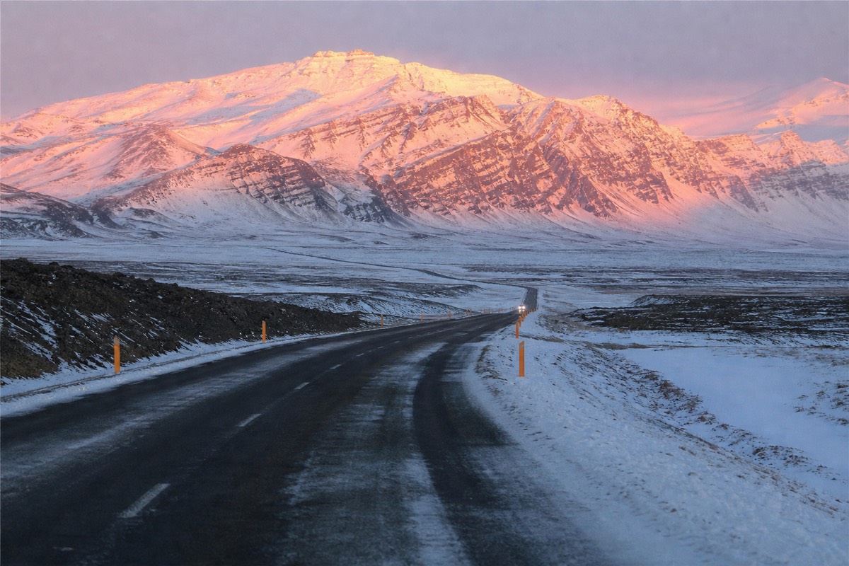On the road out of Reykjavik, Iceland